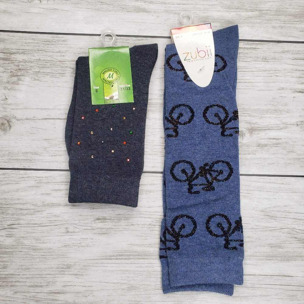 Knee high girl socks bicycle rhinestones sock